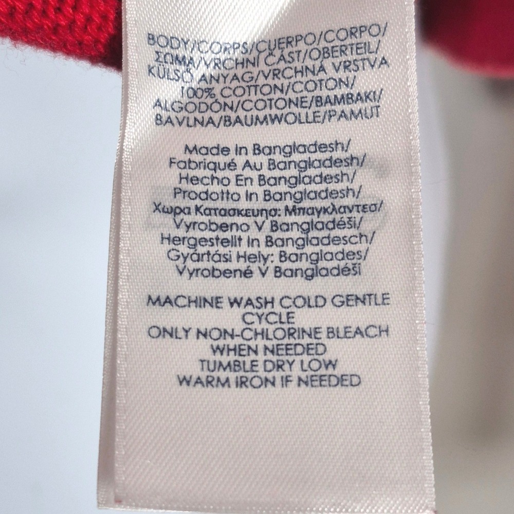 Chaps red reindeer winter Christmas holiday quarter zip sweater men's XL - Picture 6 of 13